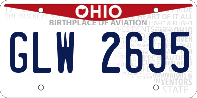 OH license plate GLW2695