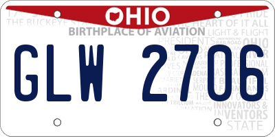 OH license plate GLW2706