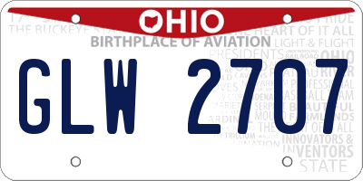 OH license plate GLW2707