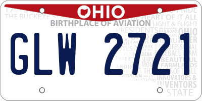 OH license plate GLW2721