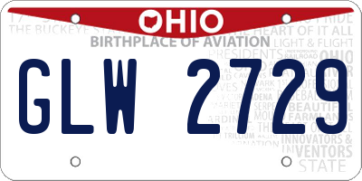 OH license plate GLW2729