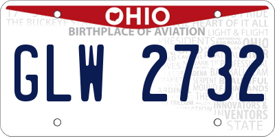 OH license plate GLW2732
