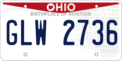 OH license plate GLW2736