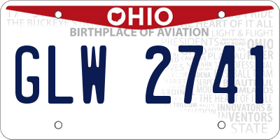 OH license plate GLW2741