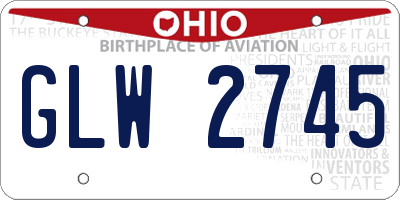 OH license plate GLW2745