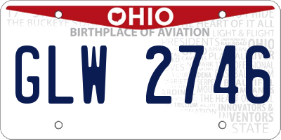 OH license plate GLW2746