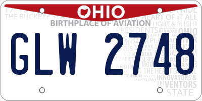 OH license plate GLW2748