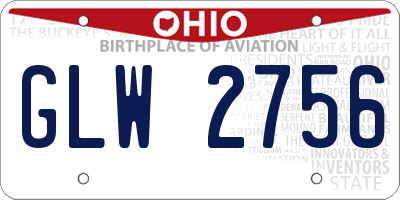 OH license plate GLW2756