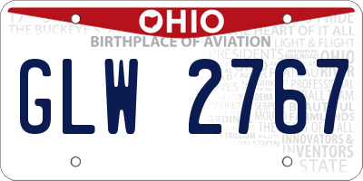 OH license plate GLW2767