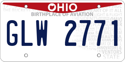 OH license plate GLW2771