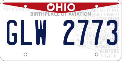 OH license plate GLW2773