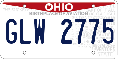 OH license plate GLW2775