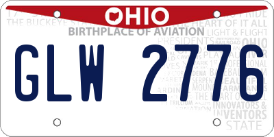 OH license plate GLW2776