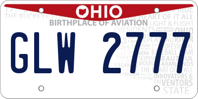OH license plate GLW2777