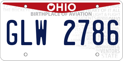 OH license plate GLW2786