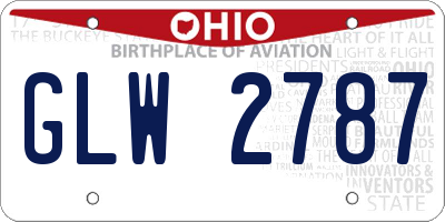 OH license plate GLW2787