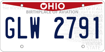 OH license plate GLW2791