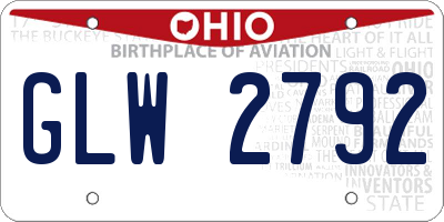 OH license plate GLW2792