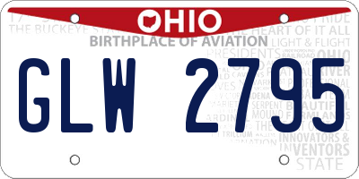 OH license plate GLW2795
