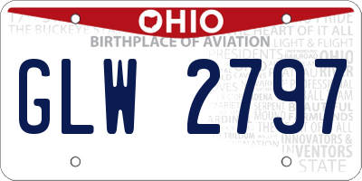 OH license plate GLW2797