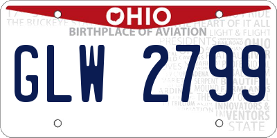 OH license plate GLW2799