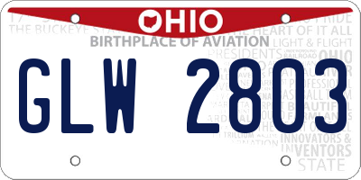OH license plate GLW2803