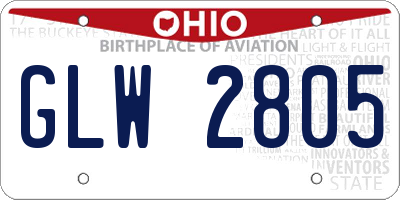 OH license plate GLW2805