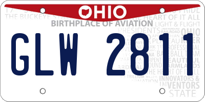 OH license plate GLW2811