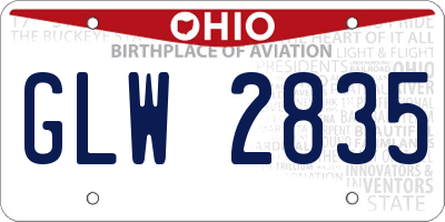 OH license plate GLW2835