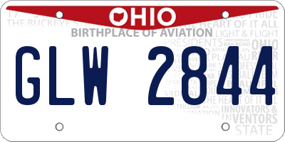 OH license plate GLW2844