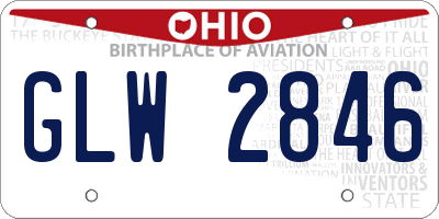 OH license plate GLW2846