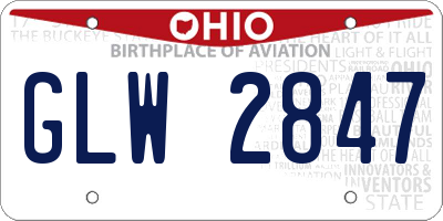OH license plate GLW2847