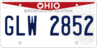 OH license plate GLW2852