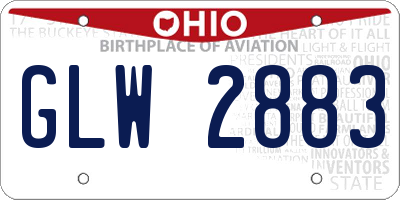 OH license plate GLW2883
