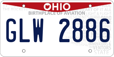 OH license plate GLW2886