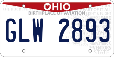 OH license plate GLW2893