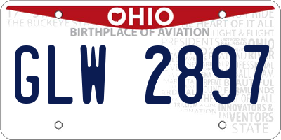 OH license plate GLW2897