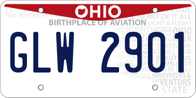 OH license plate GLW2901