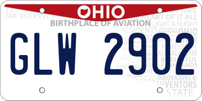OH license plate GLW2902