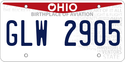 OH license plate GLW2905