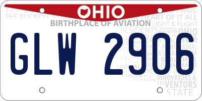 OH license plate GLW2906