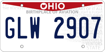OH license plate GLW2907
