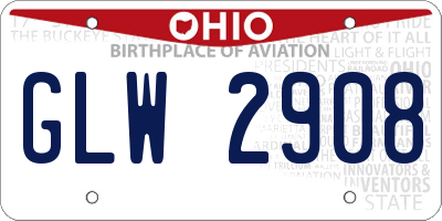 OH license plate GLW2908