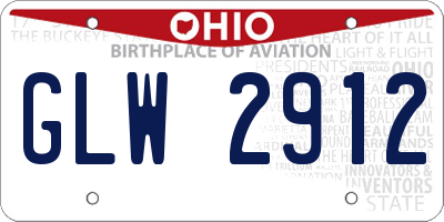 OH license plate GLW2912