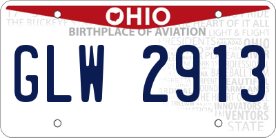 OH license plate GLW2913