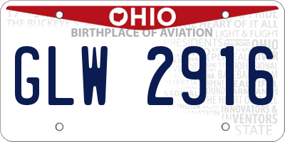 OH license plate GLW2916