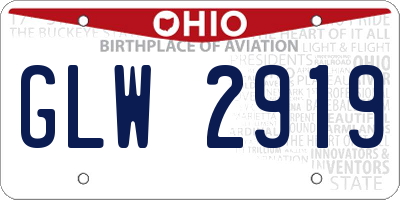 OH license plate GLW2919