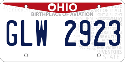 OH license plate GLW2923