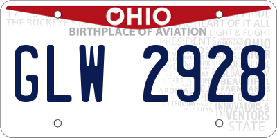 OH license plate GLW2928