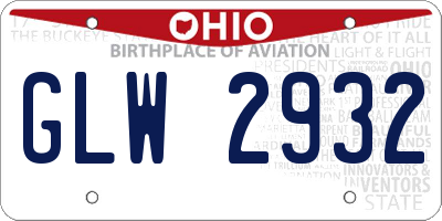 OH license plate GLW2932